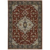 HomeRoots 508082 0.24 x 39.37 x 60.24 in. Blue & Red Oriental Power Loom Rectangle Area Rug with Fringe