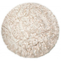 HomeRoots 476662 6 x 6 ft. Ombre Tan Faux Fur Washable Non Skid Round Area Rug