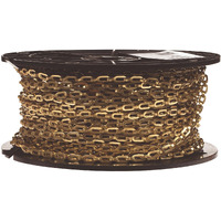 Campbell 0723817 Brass Plumbers Chain on Reel, Bright, 1/0 Trade, 0.02  Diameter, 200' Length, 35 lbs Load Capacity