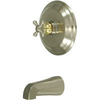 Kingston Brass KB2639BXTO Metropolitan Tub & Shower Faucet, Satin Nickel and Polished Brass