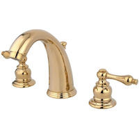 Kingston Brass GKB982AL Victorian 8-Inch Widespread Lavatory Faucet with Retail Pop-Up, 5-1/4 inch in Spout Reach, Polished Brass