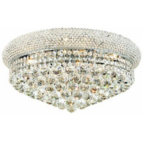 Elegant Lighting 1800F20C/RC Royal Cut Clear Crystal Primo 10-Light, Single-Tier Flush Mount Crystal Chandelier, Finished in Chrome ith Clear Crystals