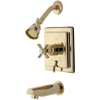 Kingston Brass KB86520ZX Millennium Tub and Shower Faucet, Polished Brass