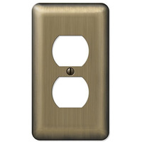 Amertac 154D 1 Duplex Round Corner Brushed Brass Steel Wallplate