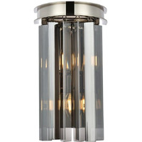 Elegant Lighting Sydney Collection 2-Light Wall Lamp with Royal Cut Silver Shade Crystals, Polished Nickel Finish