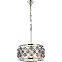 Elegant Lighting 1214D16PN-SS/RC Madison Collection 4-Light Pendant Lamp with Royal Cut, 16  Depth x 9  Height, Polished Nickel Finish, Silver Shade