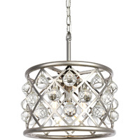 Elegant Lighting 1213D12PN/RC Madison Collection 3-Light Pendant Lamp with Royal Cut, 12  Depth x 9  Height, Polished Nickel Finish, Crystal