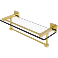 Allied Brass MT-1-16TB-GAL Montero Collection 16 Inch Gallery Towel Bar Glass Shelf, Polished Brass