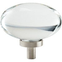 Amerock | Cabinet Knob | Clear/Satin Nickel | 1-3/4 inch (44 mm) Length | Glacio | 1 Pack | Drawer Knob | Cabinet Hardware