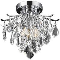 Elegant Lighting Living District Indoor Modern Home Decor Bright Amelia Collection Flush Mount D12in H12in Lt3 Chrome Finish