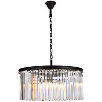 Elegant Lighting Urban Classic Sydney 8 Light Matte Black Chandelier Clear Royal Cut Crystal