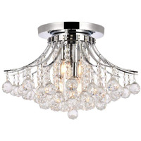 Elegant Lighting Toureg - Six Light Flush Mount-Chrome Finish-Royal Cut Crystal Type