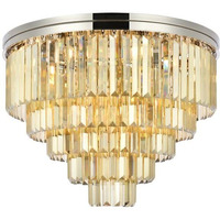 Elegant Lighting Urban Classic 1231F32PN-GT/RC Sydney 17-Light Flush Mount, Polished Nickel