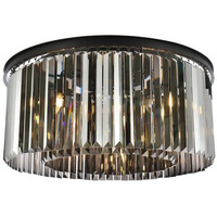 Elitco Lighting Urban Classic Sydney 8-Light Metal Royal Cut Flush Mount - Matte Black Finish