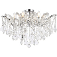 Elegant Lighting Maria Theresa 6 Light Royal Cut Semi Flush Mount in Chrome