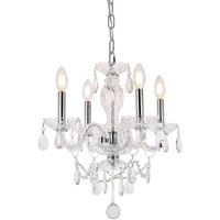 Elegant Lighting Value Princeton 4 Light Chrome Pendant Clear Royal Cut Crystal