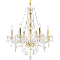 Elegant Lighting Value Verona 6 Light Gold Chandelier Clear Royal Cut Crystal