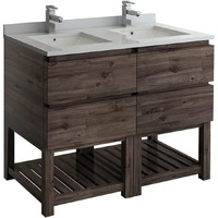 Fresca Formosa 48  Floor Standing Open Bottom Double Sink Modern Bathroom Cabinet w/Top & Sinks