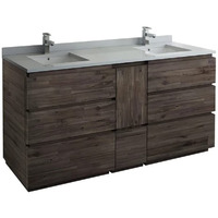 Fresca FCB31-301230AC-FC-CWH-U Formosa 72  Floor Standing Double Sink Modern Bathroom Cabinet with Top & Sink