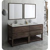 Fresca Formosa 72  Floor Standing Double Sink Modern Bathroom Vanity w/Open Bottom & Mirrors - Faucet Sold Separately