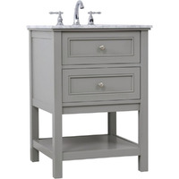 Elegant Decor Metropolis 24  Single Marble Top Bathroom Vanity in Gray