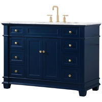 Elegant Decor Wesley 48  Steel and Solid Wood Single Bathroom Vanity Set in Blue