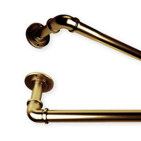 84  Gold Contemporary Pipe Blackout Curtain Rod