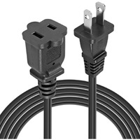 5 Core AC Power Cord 10 Ft  2 Prong Extension Adapter  16AWG/2C 125V 13A  US Polarized Male to Female Outlet Extension Cable Black- EXC BLK 10FT