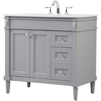 Elegant Decor Indoor Modern Under Sink Bathroom Fixtures Storage Organizer Cabinet 36 inch Single Bathroom Vanity - Grey