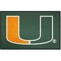 FANMATS NCAA University of Miami Hurricanes Nylon Face Starter Rug , 19 x30