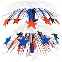 Beistle Party Decoration Star Cascade Centerpiece 18  - Red, White, Blue- Pack of 6