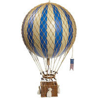 Authentic Models, Royal Aero Air Balloon, Hanging Home Decor - 22 Inch Height, Historic Hot Air Balloon Model for Home Decor, Detailed Vintage Decorations to Hang from Ceiling - Blue