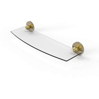 Allied Brass P1033/18 Prestige Skyline Collection 18 Inch Glass Shelf, Satin Brass