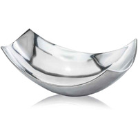 Modern Day Accents 3531 Cucha Large Scoop Silver Bowl, Shiny, Aluminum, Tabletop, Accent Piece, Centerpiece, Fruit Bowl, Fruit Holder, Potpourri Bowl Home Office or Room Decor 17.25 L x 9.75 W x 5.5 H