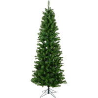 Vickerman 8.5' Salem Pencil Pine Artificial Christmas Tree - Unlit - Faux Christmas Tree - Seasonal Indoor Home Decor - Reliable and Durable - Skinny Christmas Tree