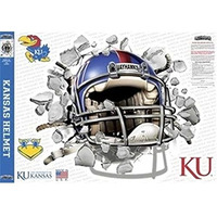 WALLCRASHERS Kansas Jayhawks Decal Smash Helmet 16 Inch