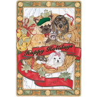 Pipsqueak Productions C854 Mix Dog With Cat Holiday Boxed Cards