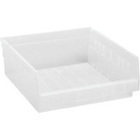 Quantum Storage Systems Quantum Storage QSB109CL 8-Pack 4  Hanging Plastic Shelf Bin Storage Containers, 11-5/8  x 11-1/8  x 4 , Clear