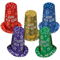 Beistle 80818-10 Assorted Color Ne Year Super Hi-Hats, 13 , 10 Hats Per Package