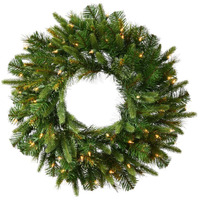 Vickerman 30  Cashmere Pine Artificial Christmas Wreath, Warm White Dura-lit LED Lights - Faux Pine Christmas Wreath - Seasonal Indoor Home Decor