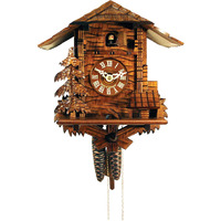 Alexander Taron Importer 437HV Engstler Weight-Driven Cuckoo Clock-Full Size-11 H x 10.75  W x 6.25  D, Brown