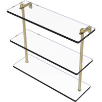 Allied Brass RC-5/16 16 Inch Triple Tiered Glass Shelf, Satin Brass