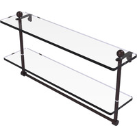 Allied Brass PR-2/22TB-ABZ 22-Inch Double Shelf with Towel Bar, Antique Bronze