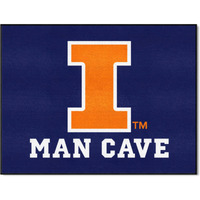 FANMATS 14641 University of Illinois All-Star Mat - Man Cave | Blue | 33.75 x42.5  | Block I Primary Logo