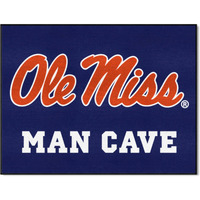 FANMATS 14673 Ole Miss Rebels Man Cave All-Star Rug - 34 in. x 42.5 in. - Navy