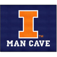 FANMATS 14642 Illinois Illini Man Cave Tailgater Rug - 5ft. x 6ft. Sports Fan Area Rug, Home Decor Rug and Tailgating Mat