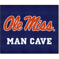 FANMATS 14674 Ole Miss Rebels Man Cave Tailgater Rug - 5ft. x 6ft. Sports Fan Area Rug, Home Decor Rug and Tailgating Mat - Navy