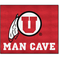 FANMATS 14706 Utah Utes Man Cave Tailgater Rug - 5ft. x 6ft. Sports Fan Area Rug, Home Decor Rug and Tailgating Mat