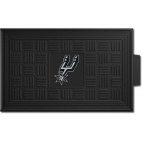 FANMATS 11426 San Antonio Spurs Heavy Duty Vinyl Medallion Outdoor Door Mat - 19.5in. x 31in.