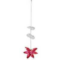 Chrome Crystal 3-Tier Snowflakes Hanging Sun Catcher or Ornament. with Red Colors Swarovski Austrian Crystals